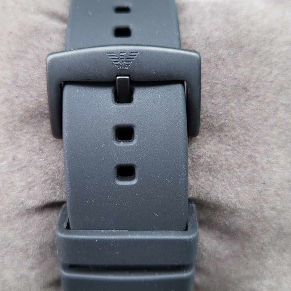 New EMPORIO ARMANI AR11176 Date Black Silicone Men Quartz Watch No Box A… - Picture 6 of 9